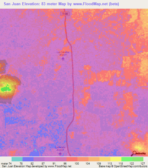 San Juan,Venezuela Elevation Map