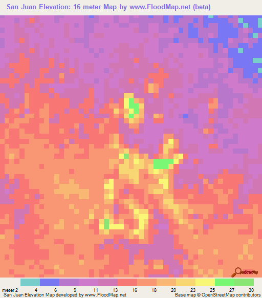 San Juan,Venezuela Elevation Map