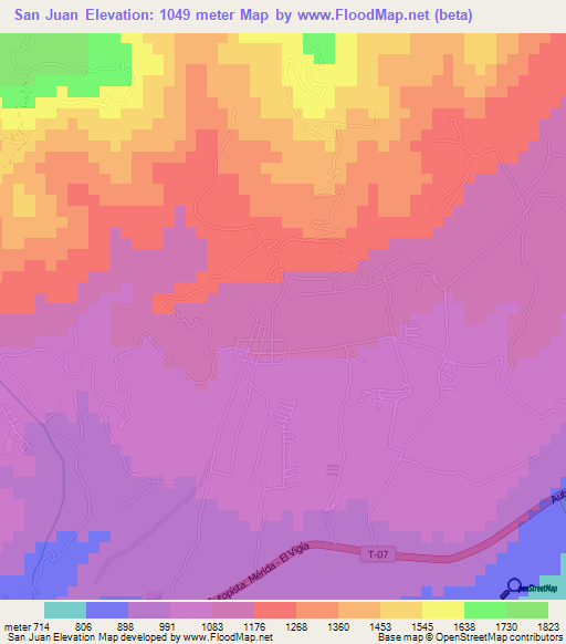 San Juan,Venezuela Elevation Map