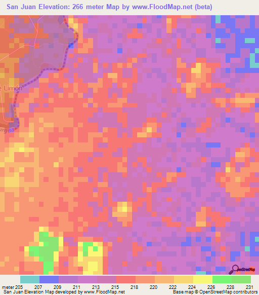 San Juan,Venezuela Elevation Map