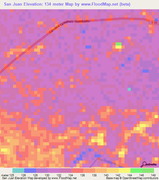 San Juan,Venezuela Elevation Map