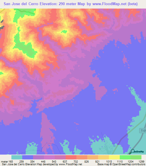 San Jose del Cerro,Venezuela Elevation Map