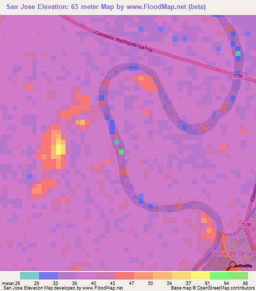 San Jose,Venezuela Elevation Map