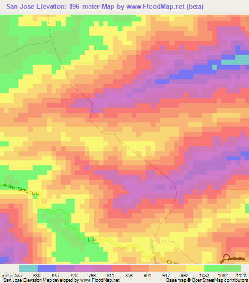 San Jose,Venezuela Elevation Map