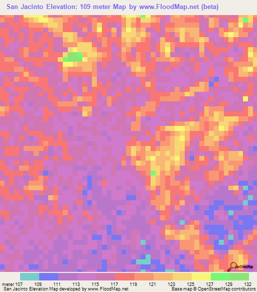 San Jacinto,Venezuela Elevation Map