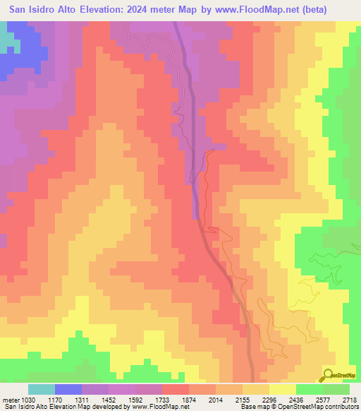 San Isidro Alto,Venezuela Elevation Map