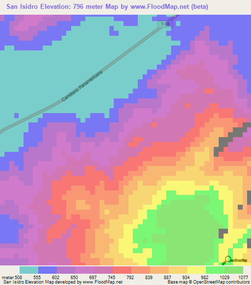 San Isidro,Venezuela Elevation Map