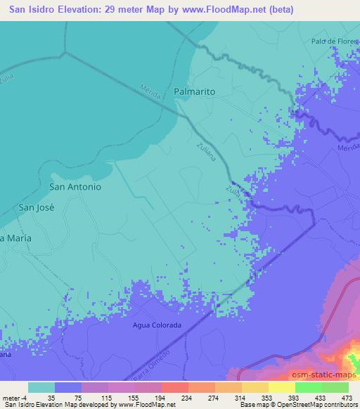 San Isidro,Venezuela Elevation Map