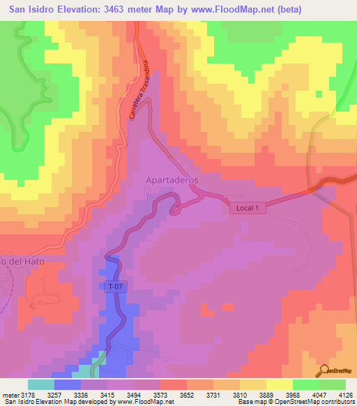 San Isidro,Venezuela Elevation Map