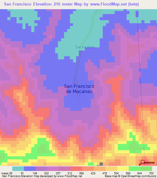 San Francisco,Venezuela Elevation Map