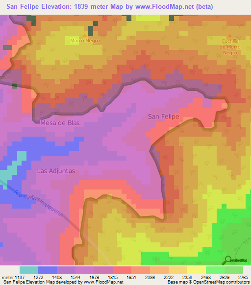 San Felipe,Venezuela Elevation Map