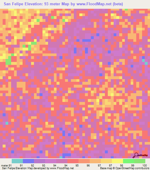 San Felipe,Venezuela Elevation Map
