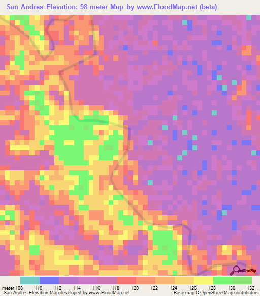 San Andres,Venezuela Elevation Map