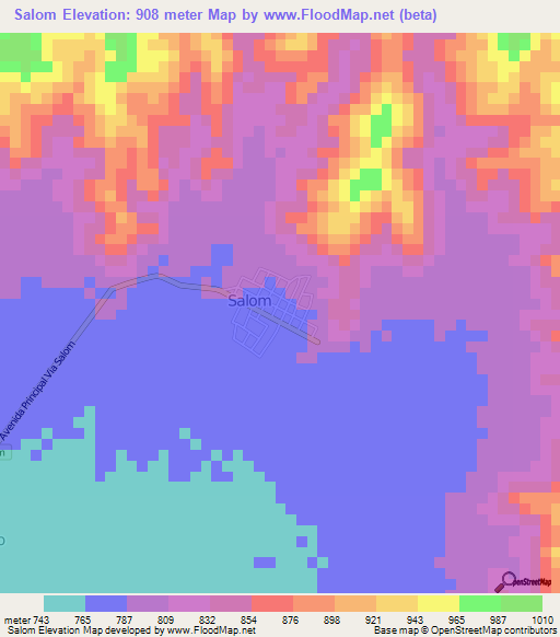 Salom,Venezuela Elevation Map