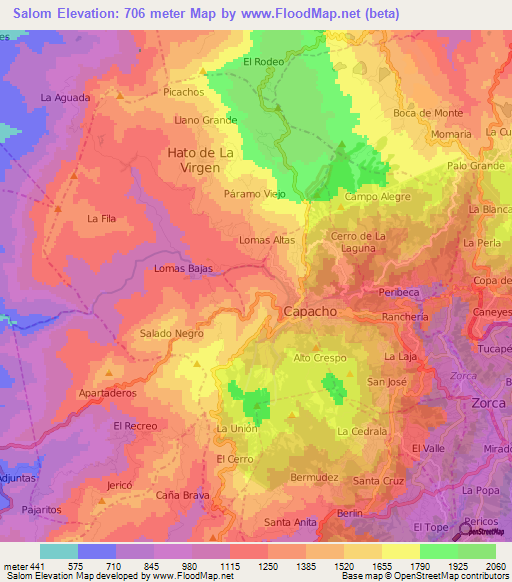 Salom,Venezuela Elevation Map