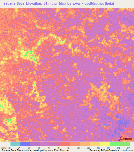 Sabana Seca,Venezuela Elevation Map