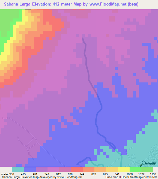 Sabana Larga,Venezuela Elevation Map