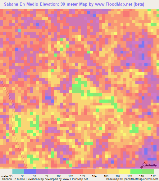 Sabana En Medio,Venezuela Elevation Map