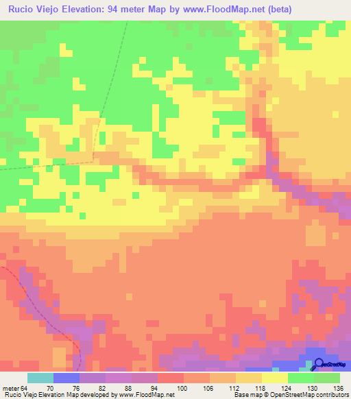Rucio Viejo,Venezuela Elevation Map