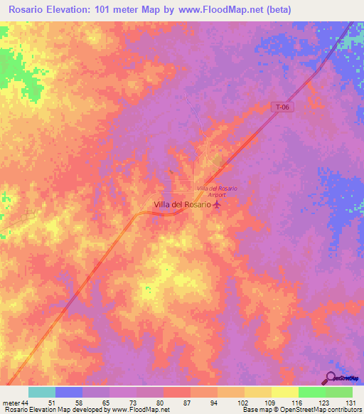 Rosario,Venezuela Elevation Map