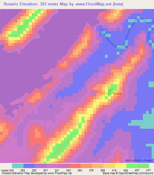 Rosario,Venezuela Elevation Map