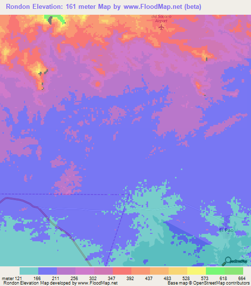 Rondon,Venezuela Elevation Map