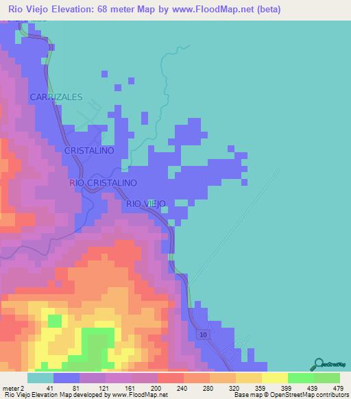 Rio Viejo,Venezuela Elevation Map