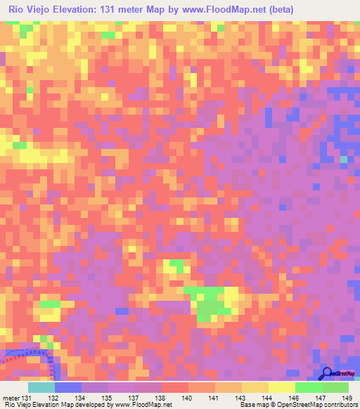 Rio Viejo,Venezuela Elevation Map