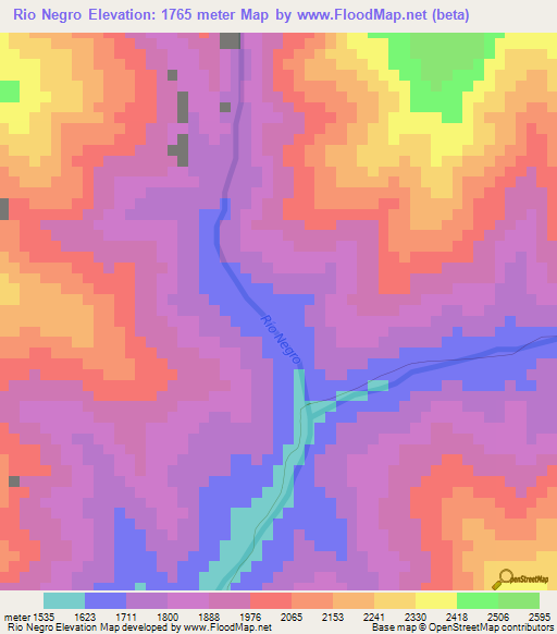 Rio Negro,Venezuela Elevation Map