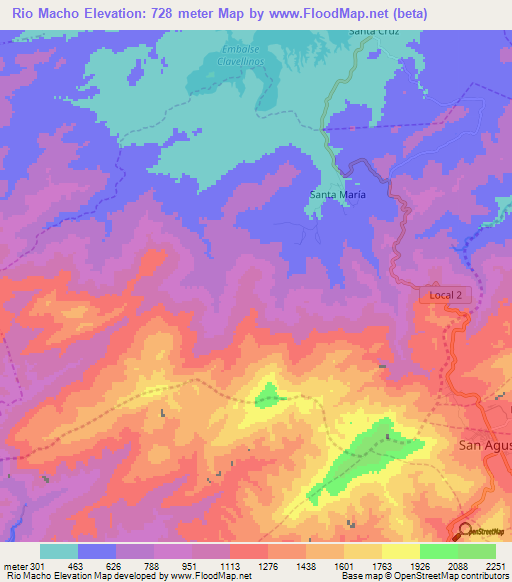 Rio Macho,Venezuela Elevation Map