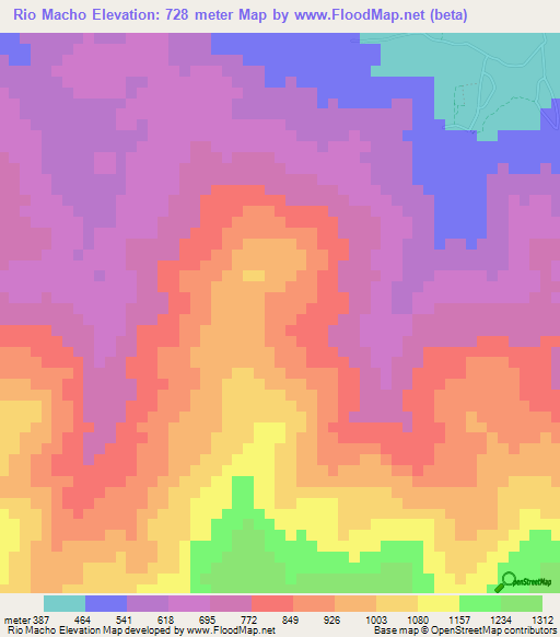 Rio Macho,Venezuela Elevation Map