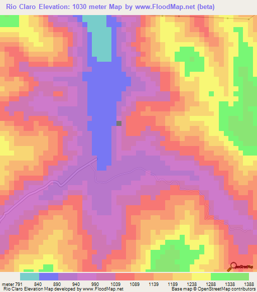 Rio Claro,Venezuela Elevation Map
