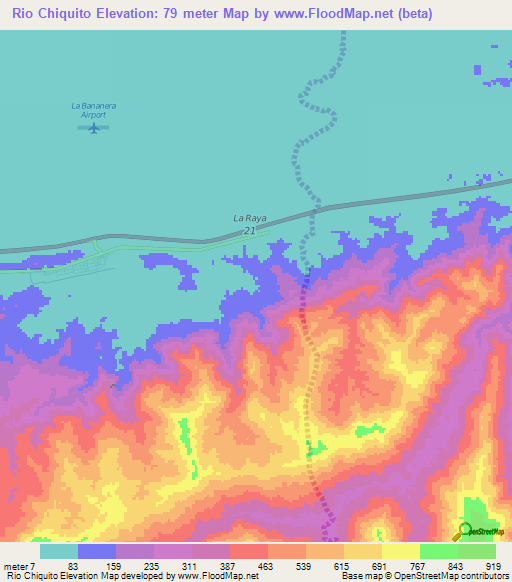 Rio Chiquito,Venezuela Elevation Map