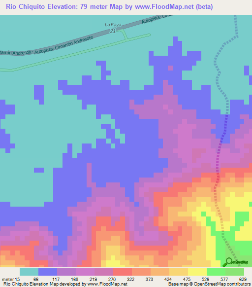 Rio Chiquito,Venezuela Elevation Map