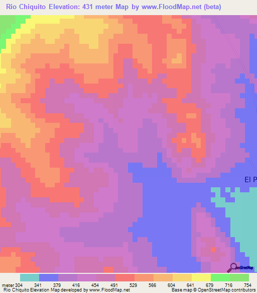 Rio Chiquito,Venezuela Elevation Map