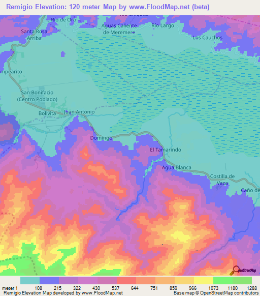 Remigio,Venezuela Elevation Map