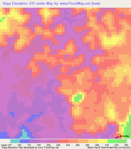 Raya,Venezuela Elevation Map