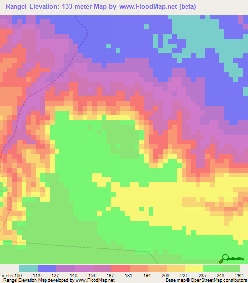 Rangel,Venezuela Elevation Map