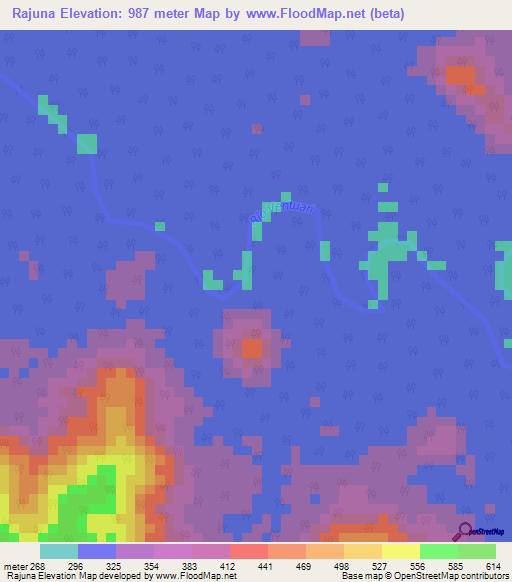 Rajuna,Venezuela Elevation Map