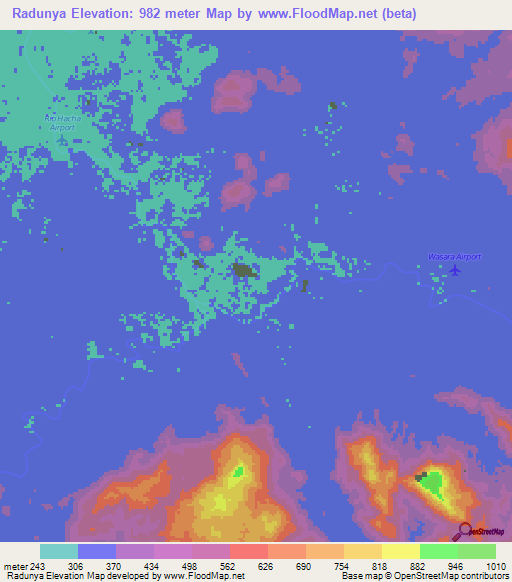 Radunya,Venezuela Elevation Map