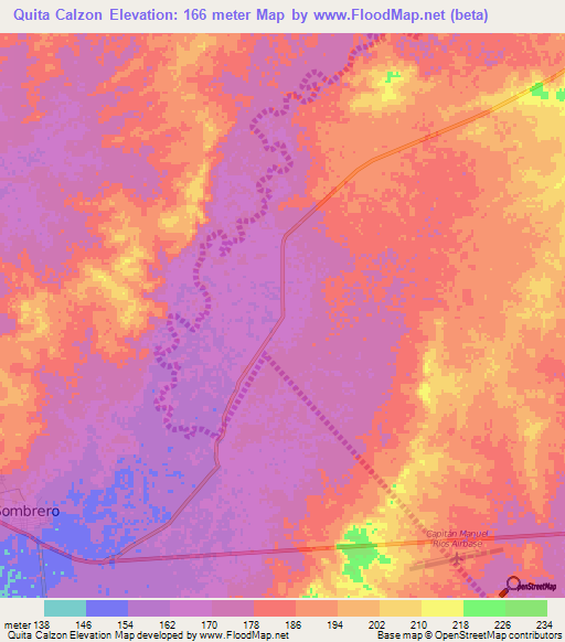 Quita Calzon,Venezuela Elevation Map