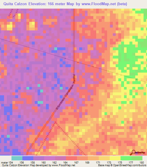 Quita Calzon,Venezuela Elevation Map