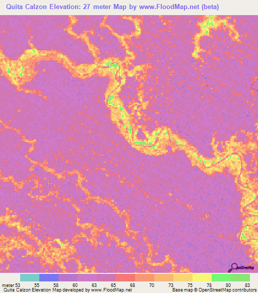 Quita Calzon,Venezuela Elevation Map