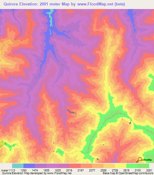 Quirora,Venezuela Elevation Map