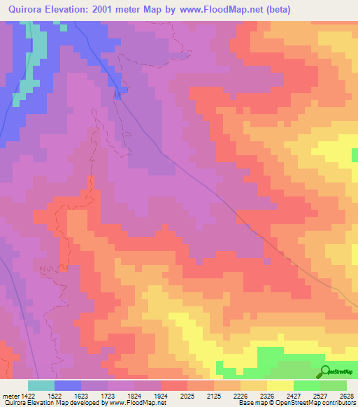 Quirora,Venezuela Elevation Map