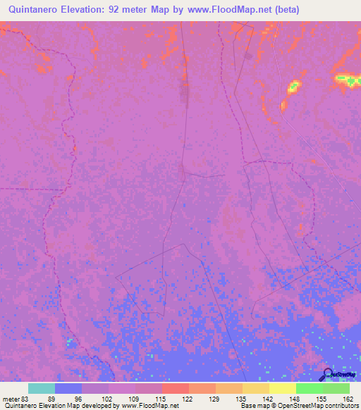 Quintanero,Venezuela Elevation Map