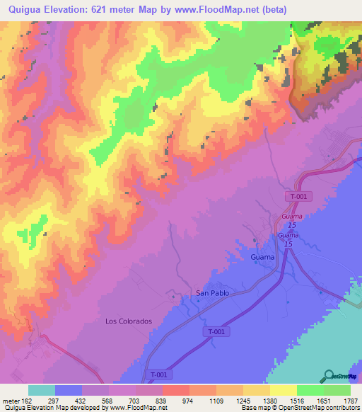 Quigua,Venezuela Elevation Map