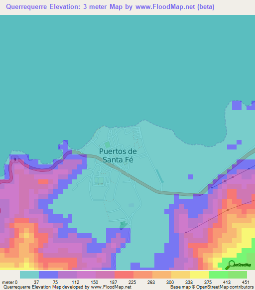 Querrequerre,Venezuela Elevation Map