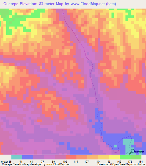 Querepe,Venezuela Elevation Map
