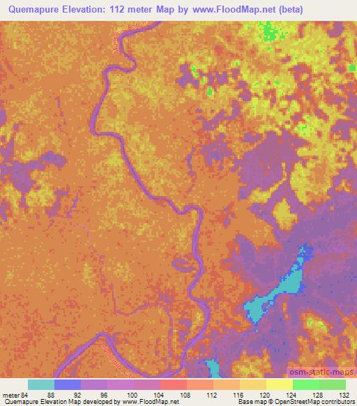 Quemapure,Venezuela Elevation Map